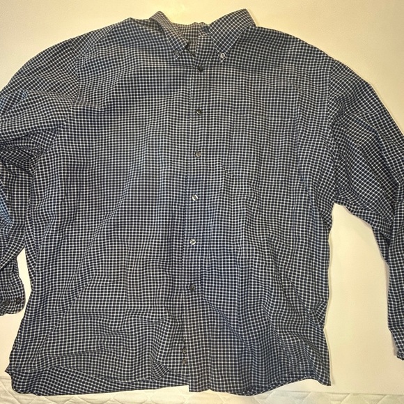 0035 Eddie Bauer Blue Casual flannel Button Down Shirt men’s xl - Picture 1 of 5